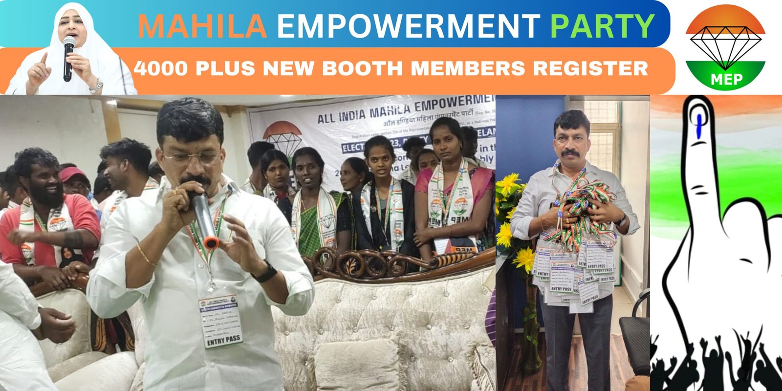 ALL INDIA MAHILA EMPOWERMENT PARTY GOT TREMENDOUS SUCCESS IN TELANGANA,  “4000 PLUS NEW BOOTH COMMITTEE MEMBERS REGISTER” THE DIAMOND IS  SHINNING